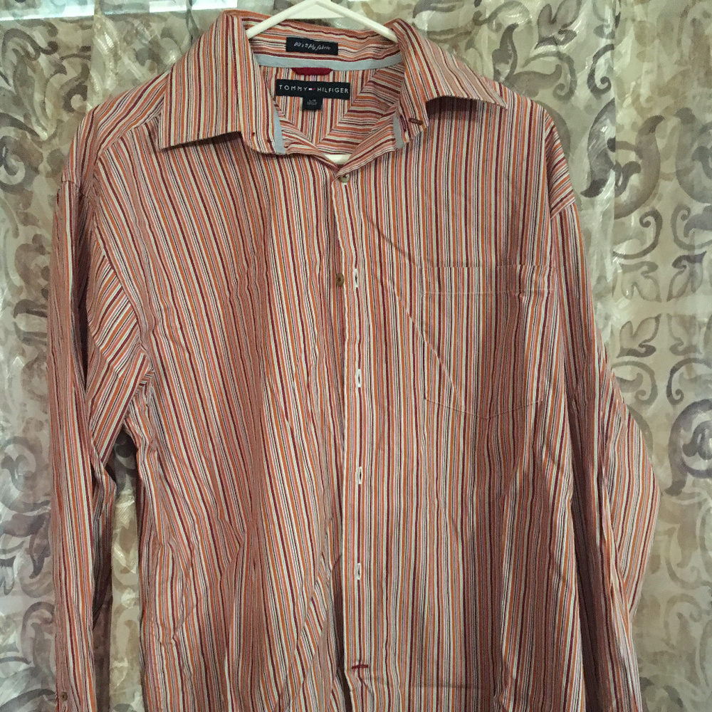 Tommy Hilfiger Red Button Down Dress Shirt